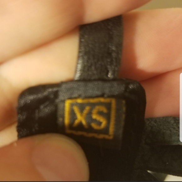 Vintage Y2K Aliza Outerwear Leather Fringe Black Halter Top size XS. - Picture 4 of 6